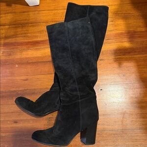 Sam Edelman Knee High Suede Black Boots 8.5